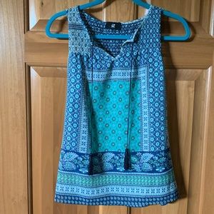 Sleeveless Smocked Top with Tassels